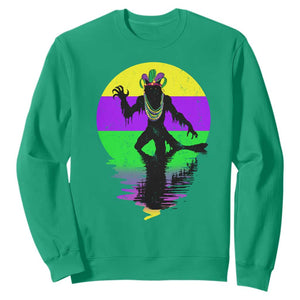 Funny Mardi Gras Rougarou Sweatshirt Beads Carnival Cryptids Of Louisiana TS11 Irish Green Print Your Wear