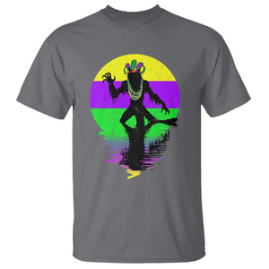 Funny Mardi Gras Rougarou T Shirt Beads Carnival Cryptids Of Louisiana TS11 Charcoal Print Your Wear