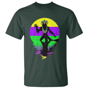 Funny Mardi Gras Rougarou T Shirt Beads Carnival Cryptids Of Louisiana TS11 Dark Forest Green Print Your Wear