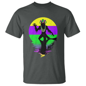 Funny Mardi Gras Rougarou T Shirt Beads Carnival Cryptids Of Louisiana TS11 Dark Heather Print Your Wear