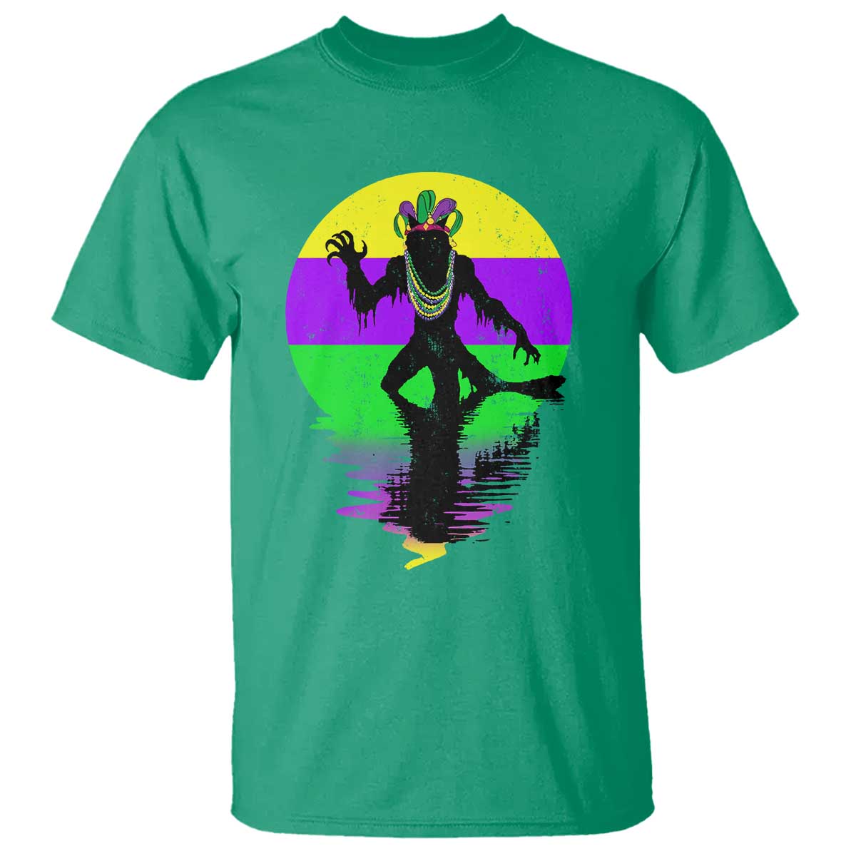 Funny Mardi Gras Rougarou T Shirt Beads Carnival Cryptids Of Louisiana TS11 Irish Green Print Your Wear