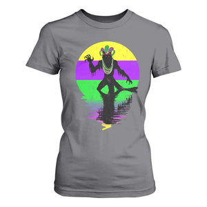Funny Mardi Gras Rougarou T Shirt For Women Beads Carnival Cryptids Of Louisiana TS11 Charcoal Print Your Wear