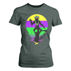Funny Mardi Gras Rougarou T Shirt For Women Beads Carnival Cryptids Of Louisiana TS11 Dark Forest Green Print Your Wear