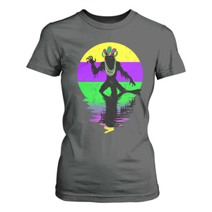 Funny Mardi Gras Rougarou T Shirt For Women Beads Carnival Cryptids Of Louisiana TS11 Dark Heather Print Your Wear