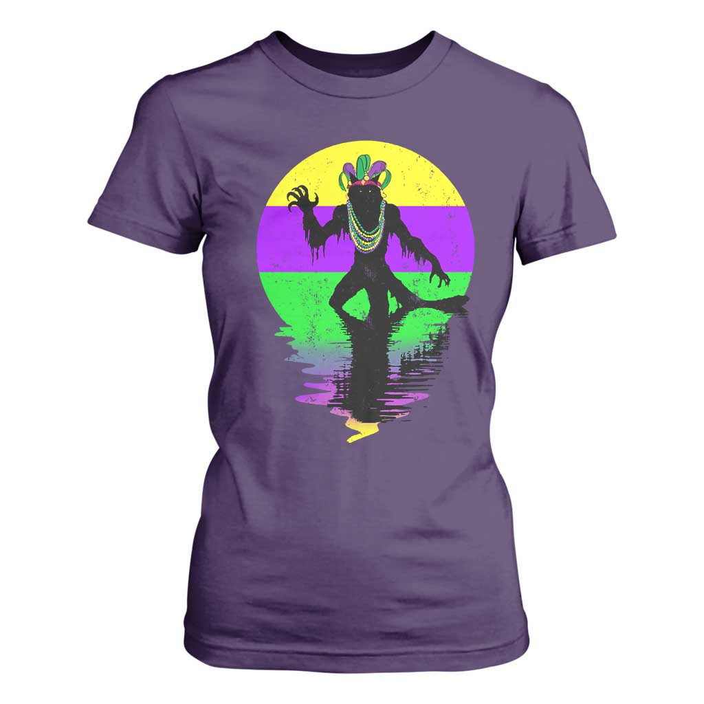 Funny Mardi Gras Rougarou T Shirt For Women Beads Carnival Cryptids Of Louisiana TS11 Purple Print Your Wear