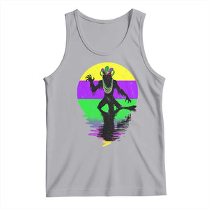 Funny Mardi Gras Rougarou Tank Top Beads Carnival Cryptids Of Louisiana TS11 Athletic Heather Print Your Wear