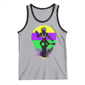 Funny Mardi Gras Rougarou Tank Top Beads Carnival Cryptids Of Louisiana TS11 Athletic Heather Black Print Your Wear