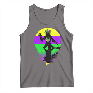 Funny Mardi Gras Rougarou Tank Top Beads Carnival Cryptids Of Louisiana TS11 Deep Heather Print Your Wear