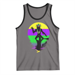 Funny Mardi Gras Rougarou Tank Top Beads Carnival Cryptids Of Louisiana TS11 Deep Heather Black Print Your Wear