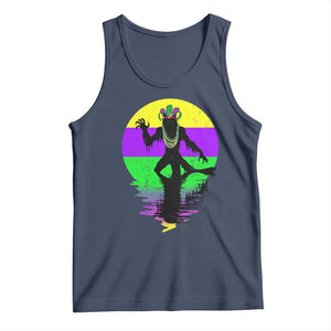 Funny Mardi Gras Rougarou Tank Top Beads Carnival Cryptids Of Louisiana TS11 Navy Print Your Wear
