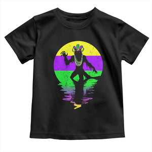 Funny Mardi Gras Rougarou Toddler T Shirt Beads Carnival Cryptids Of Louisiana TS11 Black Print Your Wear