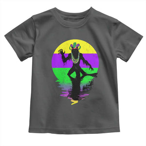 Funny Mardi Gras Rougarou Toddler T Shirt Beads Carnival Cryptids Of Louisiana TS11 Dark Heather Print Your Wear