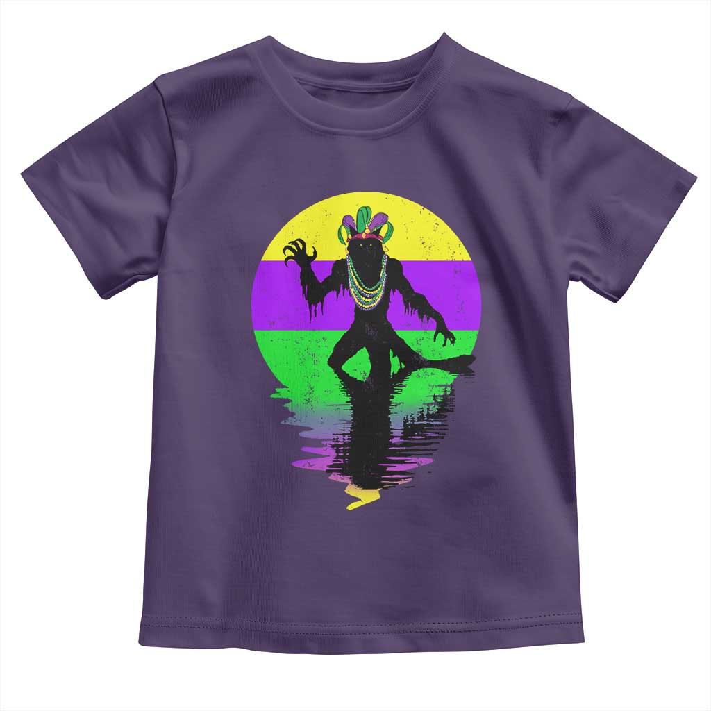 Funny Mardi Gras Rougarou Toddler T Shirt Beads Carnival Cryptids Of Louisiana TS11 Purple Print Your Wear