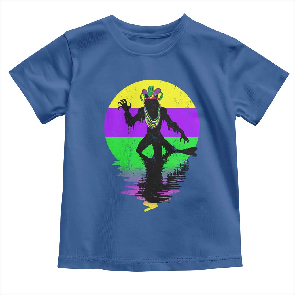 Funny Mardi Gras Rougarou Toddler T Shirt Beads Carnival Cryptids Of Louisiana TS11 Royal Blue Print Your Wear