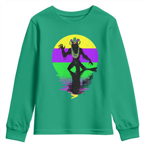 Funny Mardi Gras Rougarou Youth Sweatshirt Beads Carnival Cryptids Of Louisiana TS11 Irish Green Print Your Wear
