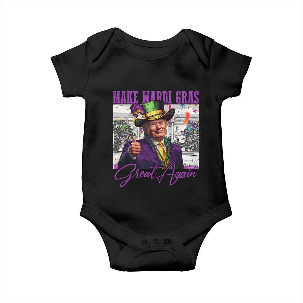 Funny Trump Mardi Gras Baby Onesie Make Mardi Gras Great Again White House Parade TS11 Black Print Your Wear