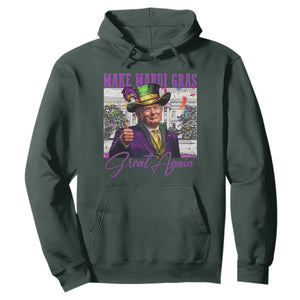 Funny Trump Mardi Gras Hoodie Make Mardi Gras Great Again White House Parade TS11 Dark Forest Green Print Your Wear