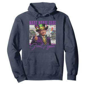 Funny Trump Mardi Gras Hoodie Make Mardi Gras Great Again White House Parade TS11 Navy Print Your Wear