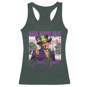Funny Trump Mardi Gras Racerback Tank Top Make Mardi Gras Great Again White House Parade TS11 Dark Forest Green Print Your Wear