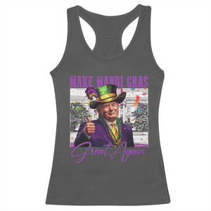 Funny Trump Mardi Gras Racerback Tank Top Make Mardi Gras Great Again White House Parade TS11 Dark Heather Print Your Wear