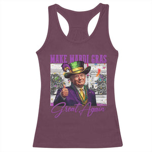 Funny Trump Mardi Gras Racerback Tank Top Make Mardi Gras Great Again White House Parade TS11 Maroon Print Your Wear