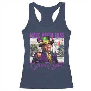 Funny Trump Mardi Gras Racerback Tank Top Make Mardi Gras Great Again White House Parade TS11 Navy Print Your Wear