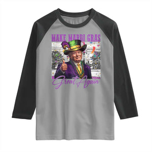 Funny Trump Mardi Gras Raglan Shirt Make Mardi Gras Great Again White House Parade TS11 Sport Gray Black Print Your Wear