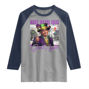 Funny Trump Mardi Gras Raglan Shirt Make Mardi Gras Great Again White House Parade TS11 Sport Gray Navy Print Your Wear