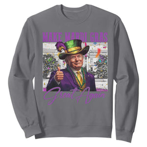 Funny Trump Mardi Gras Sweatshirt Make Mardi Gras Great Again White House Parade TS11 Charcoal Print Your Wear