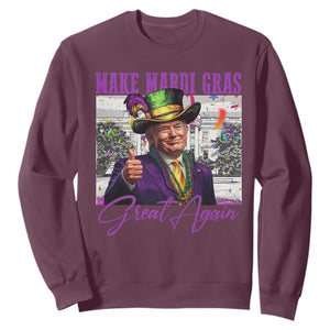 Funny Trump Mardi Gras Sweatshirt Make Mardi Gras Great Again White House Parade TS11 Maroon Print Your Wear