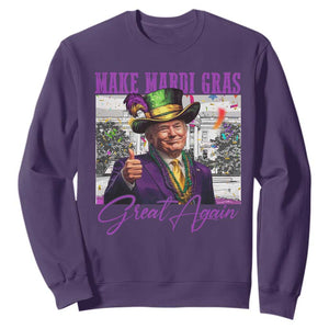 Funny Trump Mardi Gras Sweatshirt Make Mardi Gras Great Again White House Parade TS11 Purple Print Your Wear