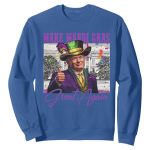 Funny Trump Mardi Gras Sweatshirt Make Mardi Gras Great Again White House Parade TS11 Royal Blue Print Your Wear