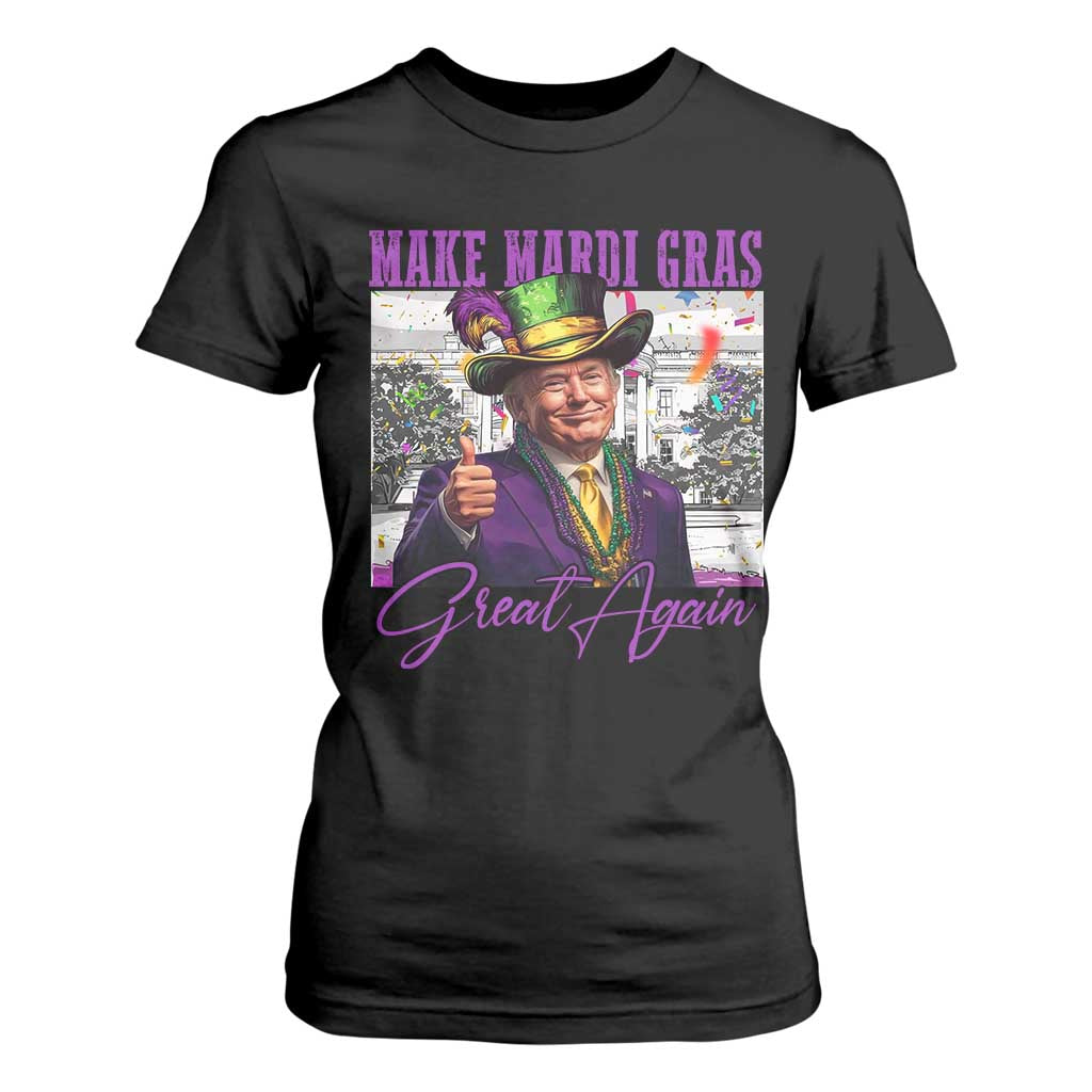 Funny Trump Mardi Gras T Shirt For Women Make Mardi Gras Great Again White House Parade TS11 Black Print Your Wear