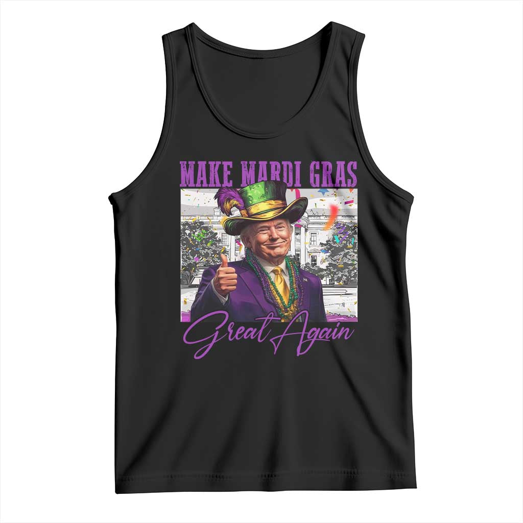 Funny Trump Mardi Gras Tank Top Make Mardi Gras Great Again White House Parade TS11 Black Print Your Wear