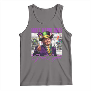 Funny Trump Mardi Gras Tank Top Make Mardi Gras Great Again White House Parade TS11 Deep Heather Print Your Wear