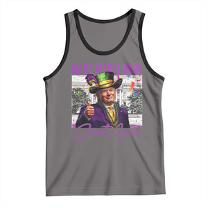 Funny Trump Mardi Gras Tank Top Make Mardi Gras Great Again White House Parade TS11 Deep Heather Black Print Your Wear