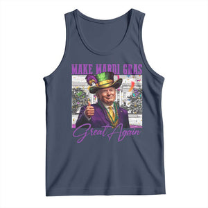 Funny Trump Mardi Gras Tank Top Make Mardi Gras Great Again White House Parade TS11 Navy Print Your Wear