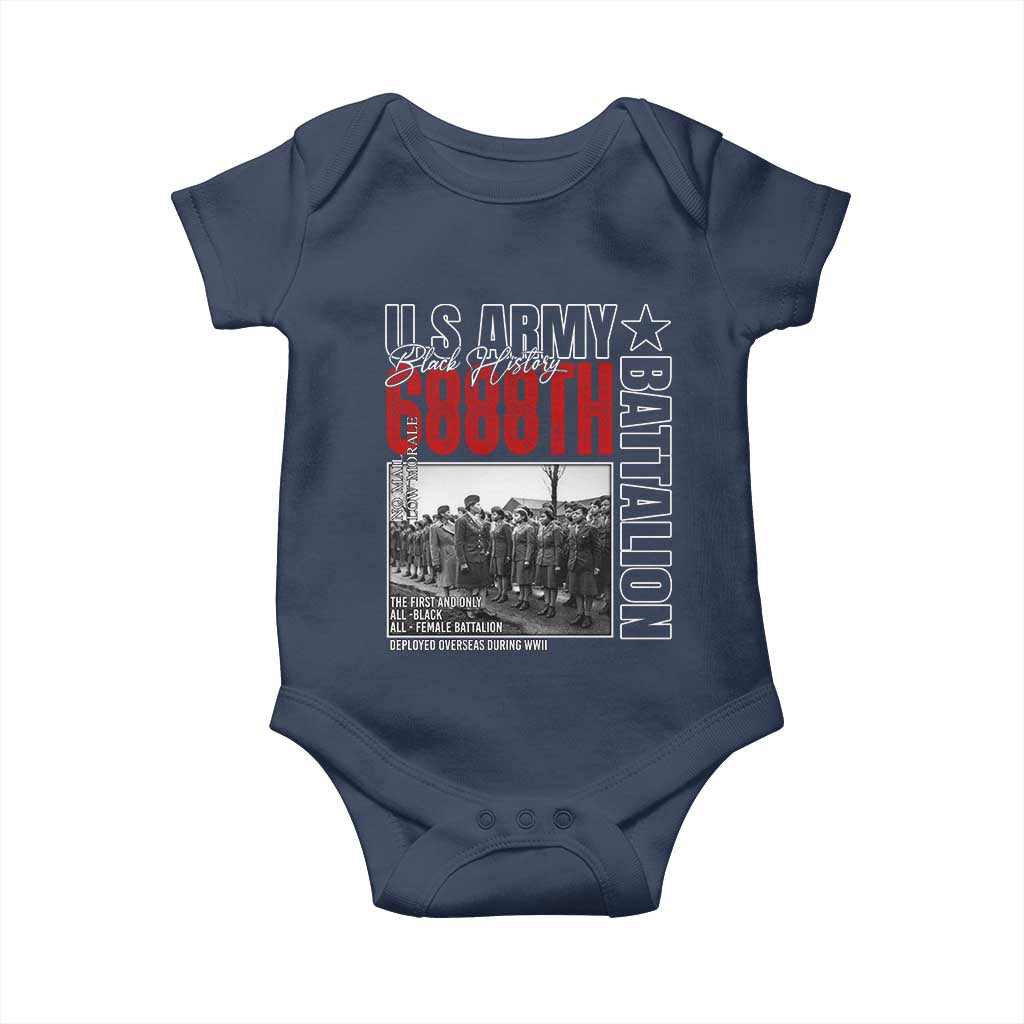 6888th Battalion Baby Onesie The First And Only All Black Female Battalion Black History Month TS11 Navy Print Your Wear