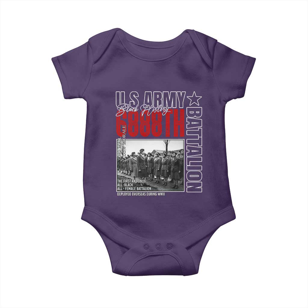 6888th Battalion Baby Onesie The First And Only All Black Female Battalion Black History Month TS11 Purple Print Your Wear
