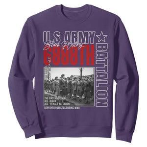 6888th Battalion Sweatshirt The First And Only All Black Female Battalion Black History Month TS11 Purple Print Your Wear
