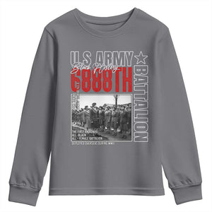 6888th Battalion Youth Sweatshirt The First And Only All Black Female Battalion Black History Month TS11 Charcoal Print Your Wear