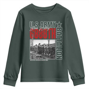6888th Battalion Youth Sweatshirt The First And Only All Black Female Battalion Black History Month TS11 Dark Forest Green Print Your Wear
