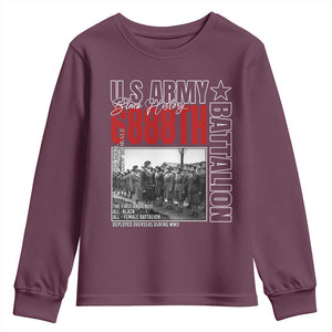 6888th Battalion Youth Sweatshirt The First And Only All Black Female Battalion Black History Month TS11 Maroon Print Your Wear