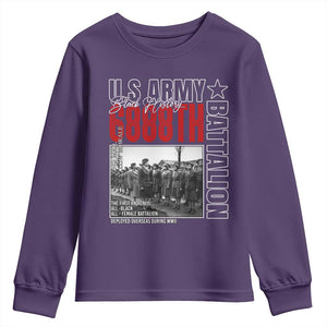 6888th Battalion Youth Sweatshirt The First And Only All Black Female Battalion Black History Month TS11 Purple Print Your Wear