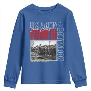 6888th Battalion Youth Sweatshirt The First And Only All Black Female Battalion Black History Month TS11 Royal Blue Print Your Wear