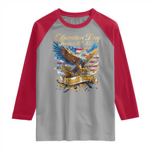 Trump Liberation Day 2025 Raglan Shirt Gold Eagle Vintage American Flag TS11 Sport Gray Red Print Your Wear