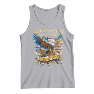 Trump Liberation Day 2025 Tank Top Gold Eagle Vintage American Flag TS11 Athletic Heather Print Your Wear