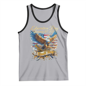Trump Liberation Day 2025 Tank Top Gold Eagle Vintage American Flag TS11 Athletic Heather Black Print Your Wear
