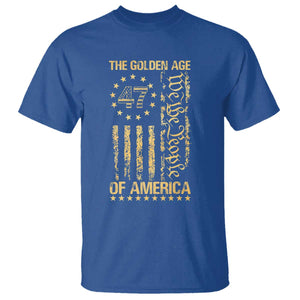 Trump 2025 The Golden Age Of America T Shirt 47TH President Golden American Flag TS11 Royal Blue Print Your Wear