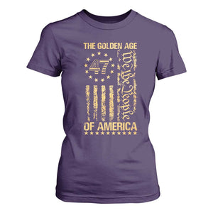 Trump 2025 The Golden Age Of America T Shirt For Women 47TH President Golden American Flag TS11 Purple Print Your Wear